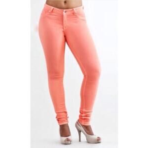 PZI Paris Skinny Jeans Coral Pink Stretch Denim Size 8